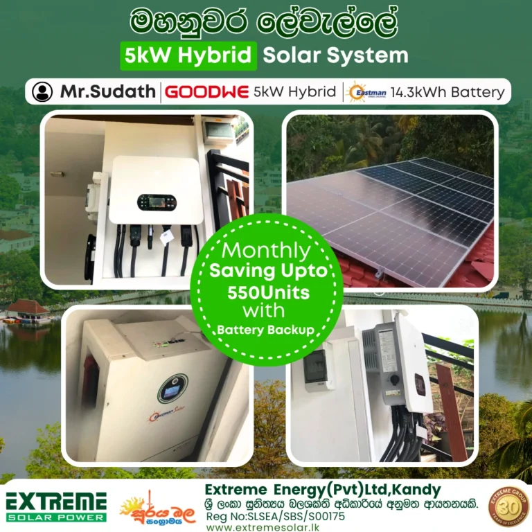 solar Power systems_lewella 5kw hybrid solar site kandy